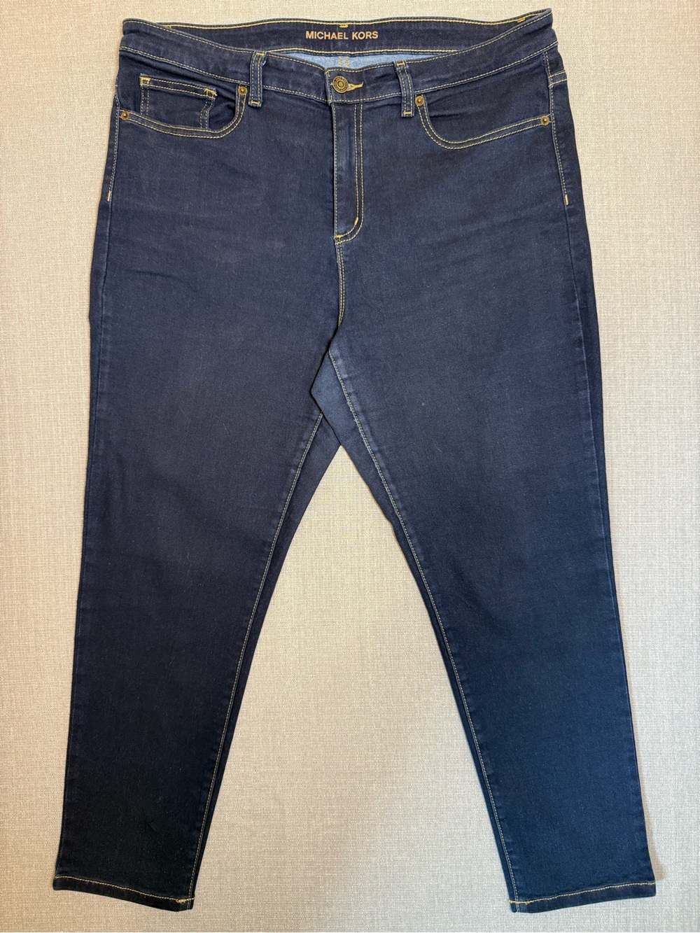 Michael Kors Women’s Dark Wash Skinny Jeans Size 14 Stretch Denim Mid Rise